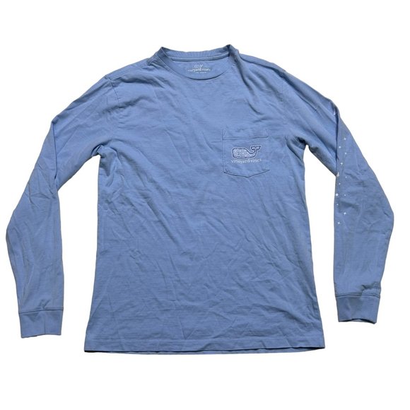 Vineyard Vines Happy Hanukkah Shirt Adult XS Light Blue Long Sleeve Mens - Picture 3 of 7